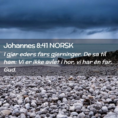 Picture 02 - Johannes 8:41 NORSK - I gjør eders fars gjerninger. De sa til ham: Vi - Bible Verse Picture