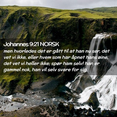 Picture 02 - Johannes 9:21 NORSK - men hvorledes det er gått til at han nu ser, det - Bible Verse Picture