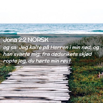 Picture 02 - Jona 2:2 NORSK - og sa: Jeg kalte på Herren i min nød, og han - Bible Verse Picture