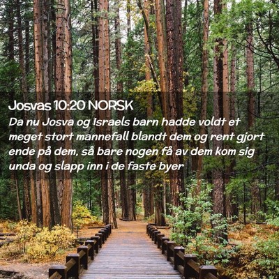 Picture 02 - Josvas 10:20 NORSK - Da nu Josva og Israels barn hadde voldt et meget - Bible Verse Picture