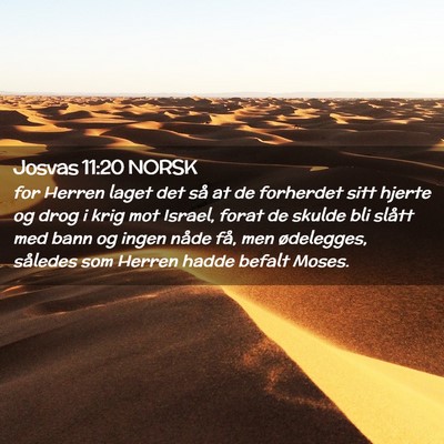 Picture 02 - Josvas 11:20 NORSK - for Herren laget det så at de forherdet sitt - Bible Verse Picture