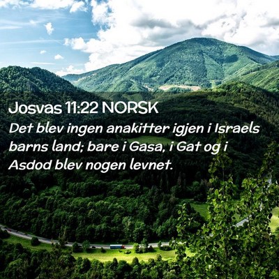 Picture 02 - Josvas 11:22 NORSK - Det blev ingen anakitter igjen i Israels barns - Bible Verse Picture