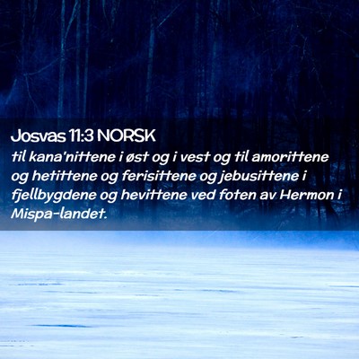 Picture 02 - Josvas 11:3 NORSK - til kana'nittene i øst og i vest og til - Bible Verse Picture