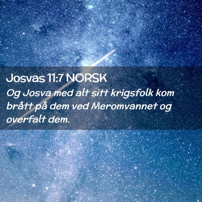 Picture 02 - Josvas 11:7 NORSK - Og Josva med alt sitt krigsfolk kom brått på - Bible Verse Picture