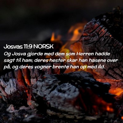 Picture 02 - Josvas 11:9 NORSK - Og Josva gjorde med dem som Herren hadde sagt til - Bible Verse Picture