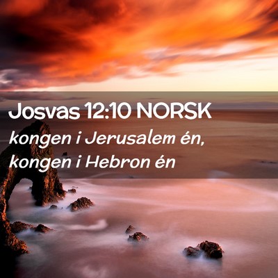 Picture 02 - Josvas 12:10 NORSK - kongen i Jerusalem én, kongen i Hebron - Bible Verse Picture