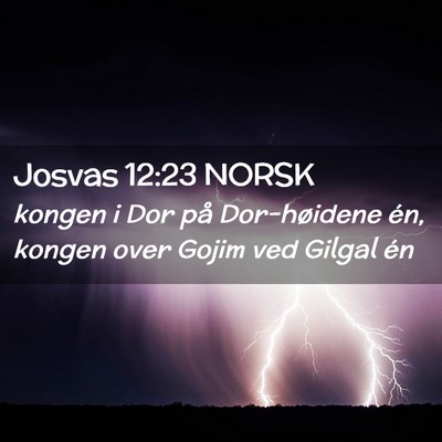 Picture 02 - Josvas 12:23 NORSK - kongen i Dor på Dor-høidene én, kongen over - Bible Verse Picture