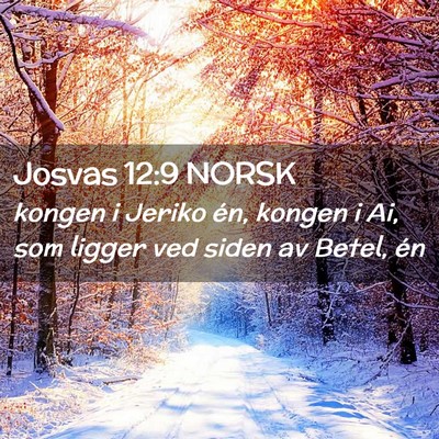 Picture 02 - Josvas 12:9 NORSK - kongen i Jeriko én, kongen i Ai, som ligger ved - Bible Verse Picture