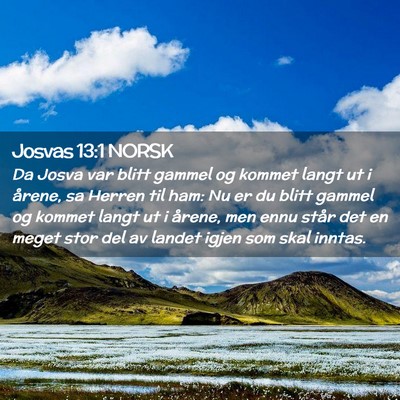 Picture 02 - Josvas 13:1 NORSK - Da Josva var blitt gammel og kommet langt ut i - Bible Verse Picture