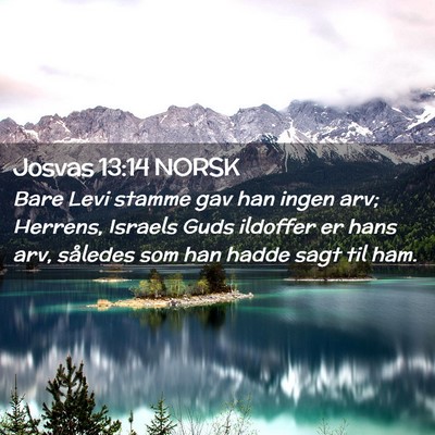 Picture 02 - Josvas 13:14 NORSK - Bare Levi stamme gav han ingen arv; Herrens, - Bible Verse Picture