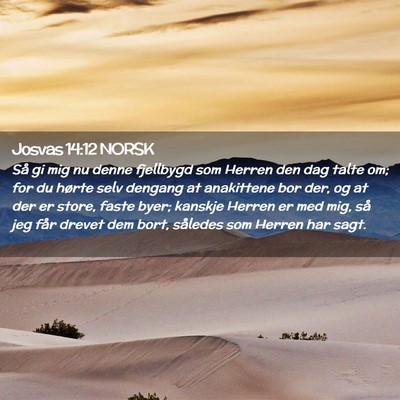 Picture 02 - Josvas 14:12 NORSK - Så gi mig nu denne fjellbygd som Herren den dag - Bible Verse Picture