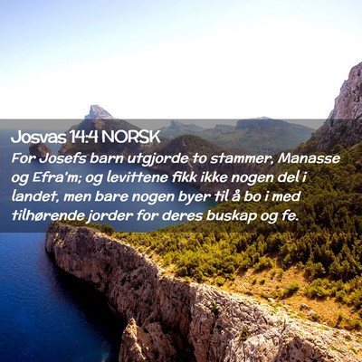 Picture 02 - Josvas 14:4 NORSK - For Josefs barn utgjorde to stammer, Manasse og - Bible Verse Picture
