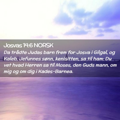 Picture 02 - Josvas 14:6 NORSK - Da trådte Judas barn frem for Josva i Gilgal, og - Bible Verse Picture