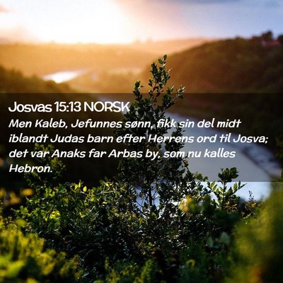 Picture 02 - Josvas 15:13 NORSK - Men Kaleb, Jefunnes sønn, fikk sin del midt - Bible Verse Picture