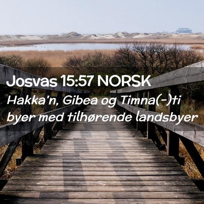 Picture 02 - Josvas 15:57 NORSK - Hakka'n, Gibea og Timna(-)ti byer med tilhørende - Bible Verse Picture