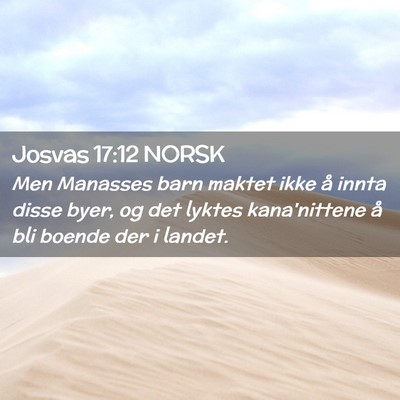 Picture 02 - Josvas 17:12 NORSK - Men Manasses barn maktet ikke å innta disse - Bible Verse Picture