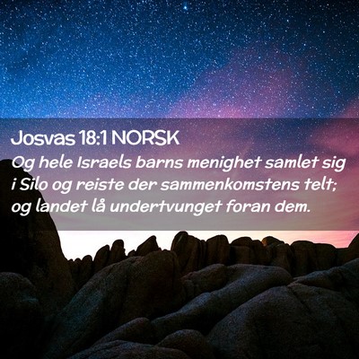 Picture 02 - Josvas 18:1 NORSK - Og hele Israels barns menighet samlet sig i Silo - Bible Verse Picture