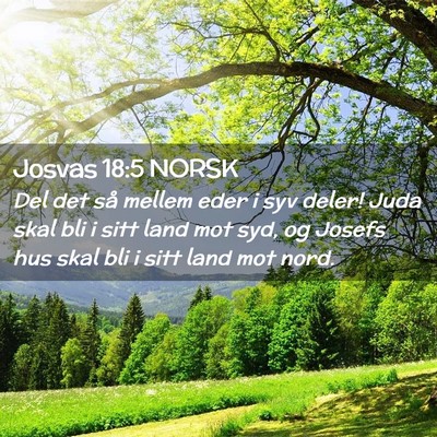 Picture 02 - Josvas 18:5 NORSK - Del det så mellem eder i syv deler! Juda skal - Bible Verse Picture