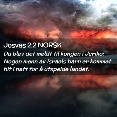 Picture 02 - Josvas 2:2 NORSK - Da blev det meldt til kongen i Jeriko: Nogen menn - Bible Verse Picture