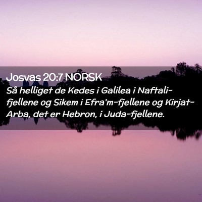 Picture 02 - Josvas 20:7 NORSK - Så helliget de Kedes i Galilea i - Bible Verse Picture