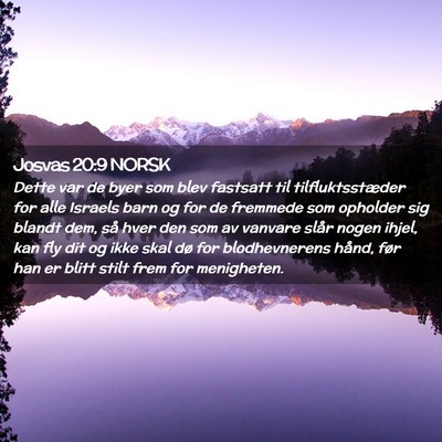 Picture 02 - Josvas 20:9 NORSK - Dette var de byer som blev fastsatt til - Bible Verse Picture