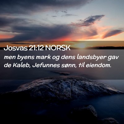 Picture 02 - Josvas 21:12 NORSK - men byens mark og dens landsbyer gav de Kaleb, - Bible Verse Picture
