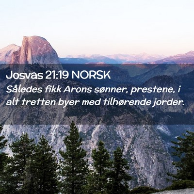Picture 02 - Josvas 21:19 NORSK - Således fikk Arons sønner, prestene, i alt - Bible Verse Picture