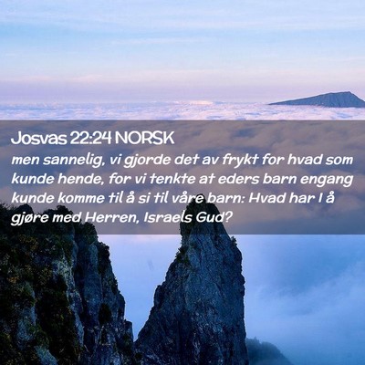 Picture 02 - Josvas 22:24 NORSK - men sannelig, vi gjorde det av frykt for hvad som - Bible Verse Picture