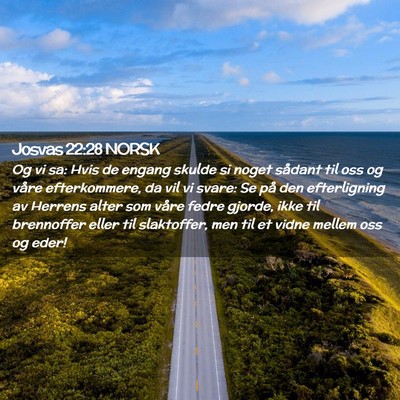 Picture 02 - Josvas 22:28 NORSK - Og vi sa: Hvis de engang skulde si noget sådant - Bible Verse Picture