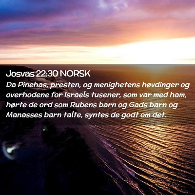 Picture 02 - Josvas 22:30 NORSK - Da Pinehas, presten, og menighetens høvdinger og - Bible Verse Picture