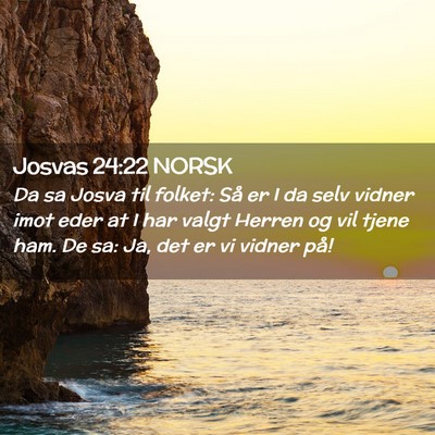 Picture 02 - Josvas 24:22 NORSK - Da sa Josva til folket: Så er I da selv vidner - Bible Verse Picture