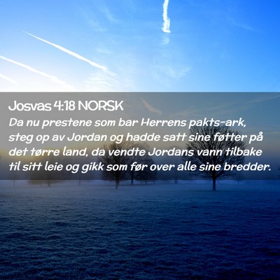 Picture 02 - Josvas 4:18 NORSK - Da nu prestene som bar Herrens pakts-ark, steg op - Bible Verse Picture