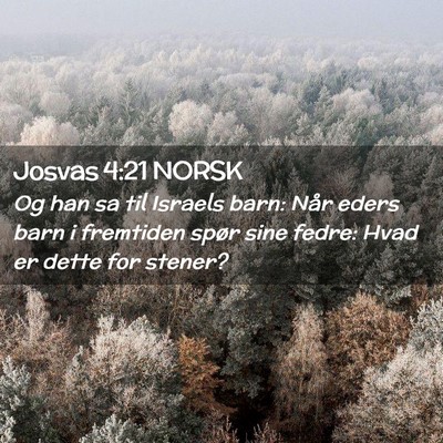 Picture 02 - Josvas 4:21 NORSK - Og han sa til Israels barn: Når eders barn i - Bible Verse Picture