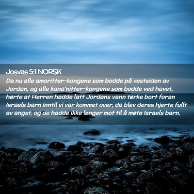 Picture 02 - Josvas 5:1 NORSK - Da nu alle amoritter-kongene som bodde på - Bible Verse Picture