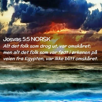 Picture 02 - Josvas 5:5 NORSK - Alt det folk som drog ut, var omskåret; men alt - Bible Verse Picture