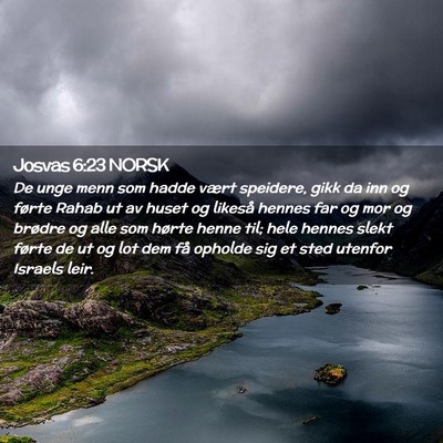 Picture 02 - Josvas 6:23 NORSK - De unge menn som hadde vært speidere, gikk da - Bible Verse Picture