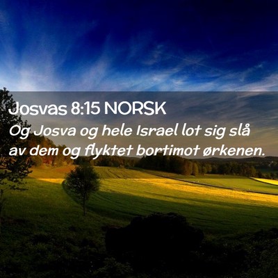 Picture 02 - Josvas 8:15 NORSK - Og Josva og hele Israel lot sig slå av dem og - Bible Verse Picture