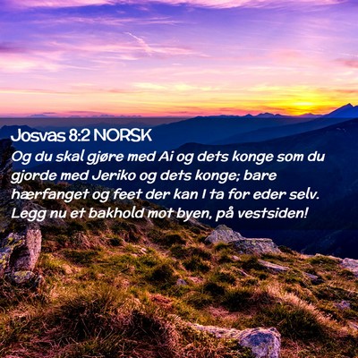 Picture 02 - Josvas 8:2 NORSK - Og du skal gjøre med Ai og dets konge som du - Bible Verse Picture