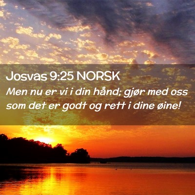 Picture 02 - Josvas 9:25 NORSK - Men nu er vi i din hånd; gjør med oss som det - Bible Verse Picture