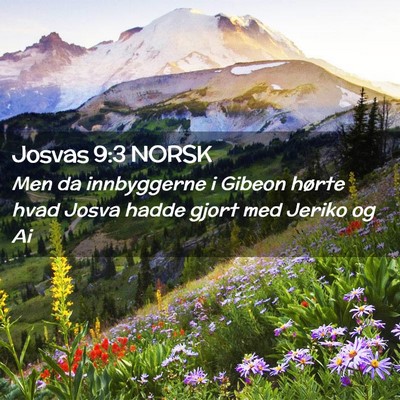 Picture 02 - Josvas 9:3 NORSK - Men da innbyggerne i Gibeon hørte hvad Josva - Bible Verse Picture