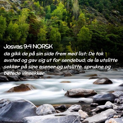 Picture 02 - Josvas 9:4 NORSK - da gikk de på sin side frem med list: De tok - Bible Verse Picture