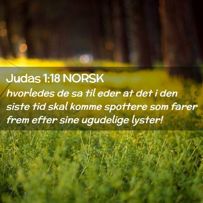 Picture 02 - Judas 1:18 NORSK - hvorledes de sa til eder at det i den siste tid - Bible Verse Picture