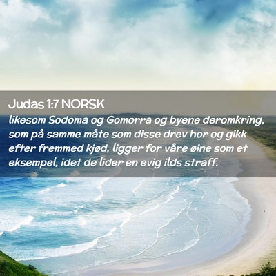 Picture 02 - Judas 1:7 NORSK - likesom Sodoma og Gomorra og byene deromkring, - Bible Verse Picture