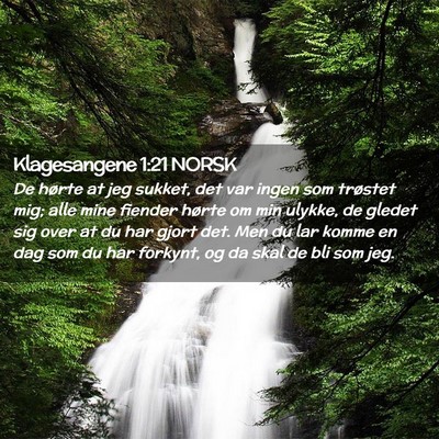 Picture 02 - Klagesangene 1:21 NORSK - De hørte at jeg sukket, det var ingen som - Bible Verse Picture