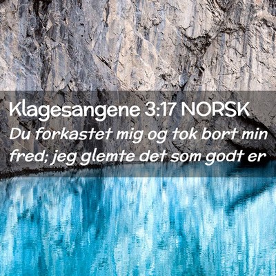 Picture 02 - Klagesangene 3:17 NORSK - Du forkastet mig og tok bort min fred; jeg glemte - Bible Verse Picture