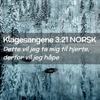 Picture 02 - Klagesangene 3:21 NORSK - Dette vil jeg ta mig til hjerte, derfor vil jeg - Bible Verse Picture