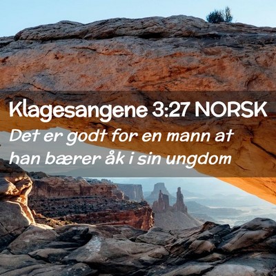 Picture 02 - Klagesangene 3:27 NORSK - Det er godt for en mann at han bærer åk i sin - Bible Verse Picture