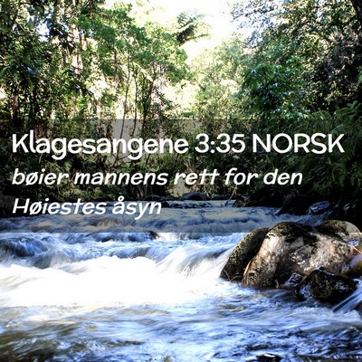 Picture 02 - Klagesangene 3:35 NORSK - bøier mannens rett for den Høiestes - Bible Verse Picture