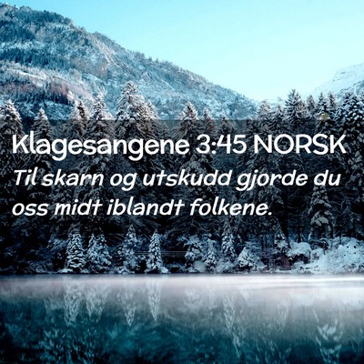 Picture 02 - Klagesangene 3:45 NORSK - Til skarn og utskudd gjorde du oss midt iblandt - Bible Verse Picture