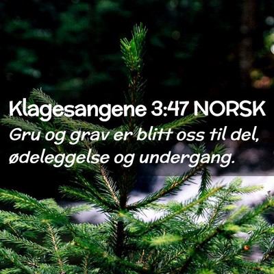 Picture 02 - Klagesangene 3:47 NORSK - Gru og grav er blitt oss til del, ødeleggelse og - Bible Verse Picture